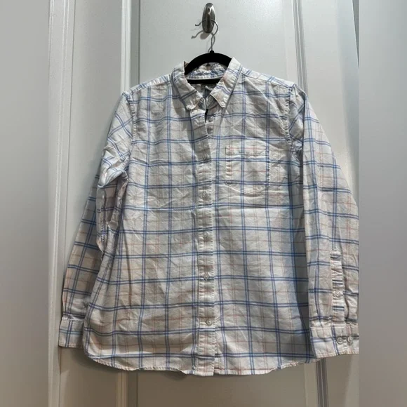 Ll Bean Multi Color Plaid Button Down Shirt Medium Long Sleeve 100% Cotton - Picture 3 of 7